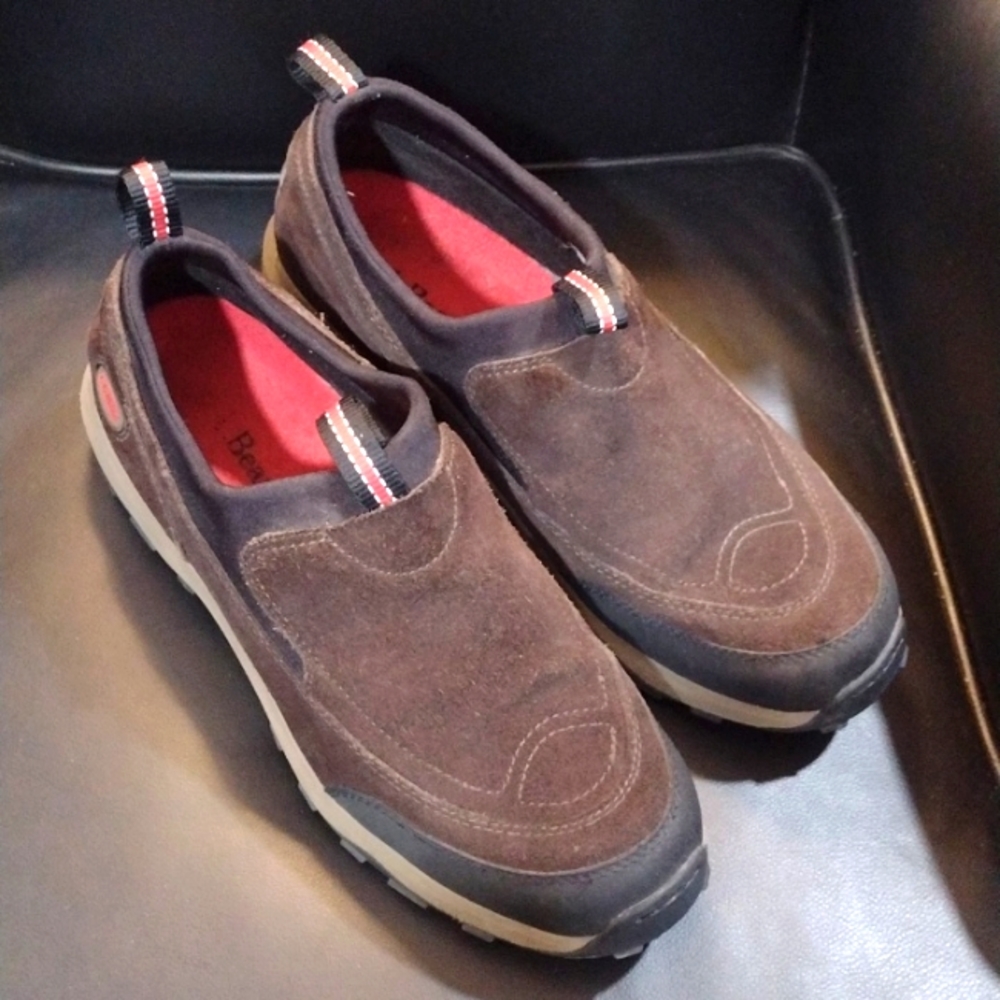 LL Bean men's brown suede slip on, Size 11 ..very good condition
